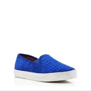 Joie Blue Huxley Suede Slip On Sneakers
